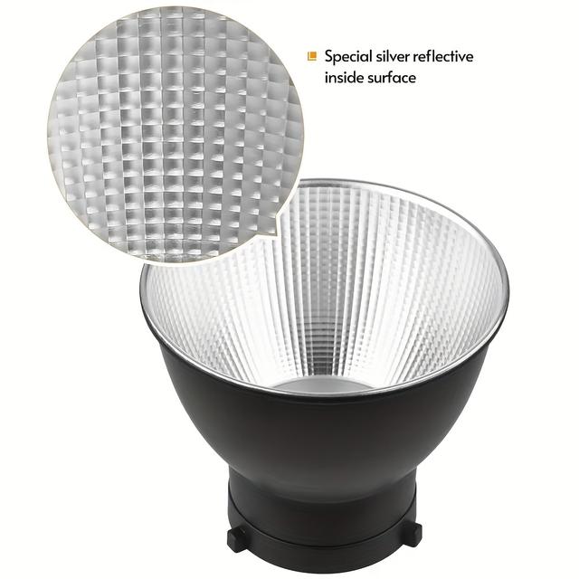 TEMU 7-inch Standard Reflector Diffuser Lamp Shade Dish Featuring A Bowens Mount, Designed For Studio Strobe Equipment.
