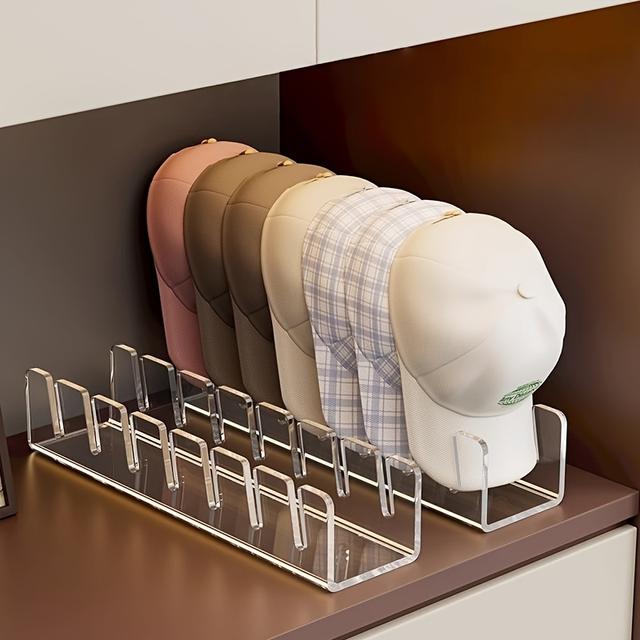 TEMU 2/1pc, Transparent Hat Storage Rack, Sun Hat Display Rack, Baseball Cap Rack, Home Hat Storage Rack, Cap Storage Rack, Dormitory Desktop Wardrobe Hat Storage Rack