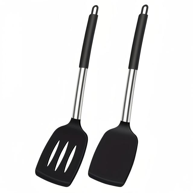 TEMU Silicone Solid Cooking Spatula, Nonstick Spatula, Pancake Spatula, Heat Resistant Large Silicone Spatula, Kitchen Tools, Kitchen Essential Spatula, Suitable For Cooking, Baking, Mixing