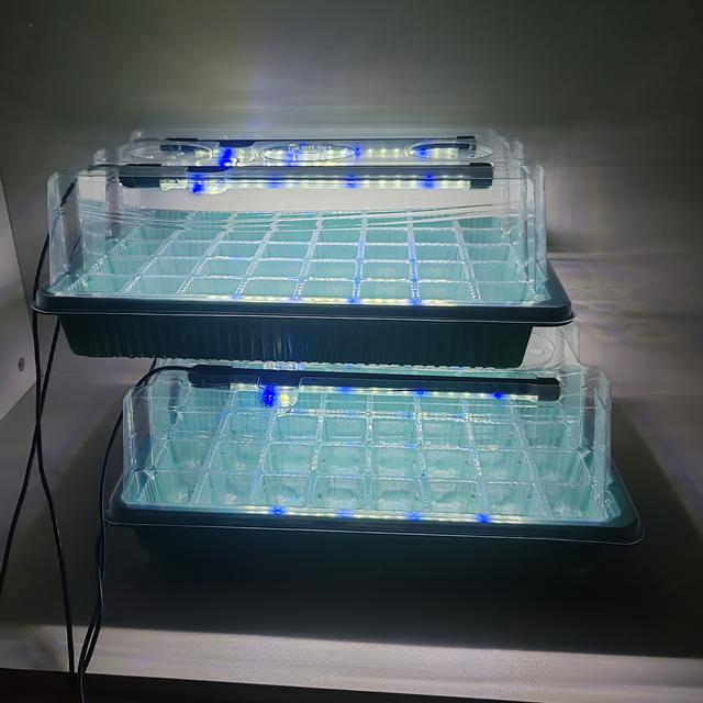 TEMU With 2 Seed Trays, Equipped With High Dome For Germination - 80 Cells, 4 Led Grow Lights, , And 3 , Suitable For Home Gardeners And Beginners In Indoor Greenhouse Seedling Kits.