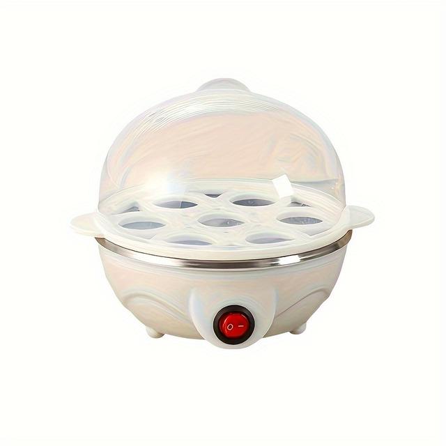 TEMU Cooker, Single Layer For 7 Eggs, Automatic Feature, Suitable For Boiling Eggs And Vegetables, Eggs, Egg Cooking Device, Mini Steamer For Eggs