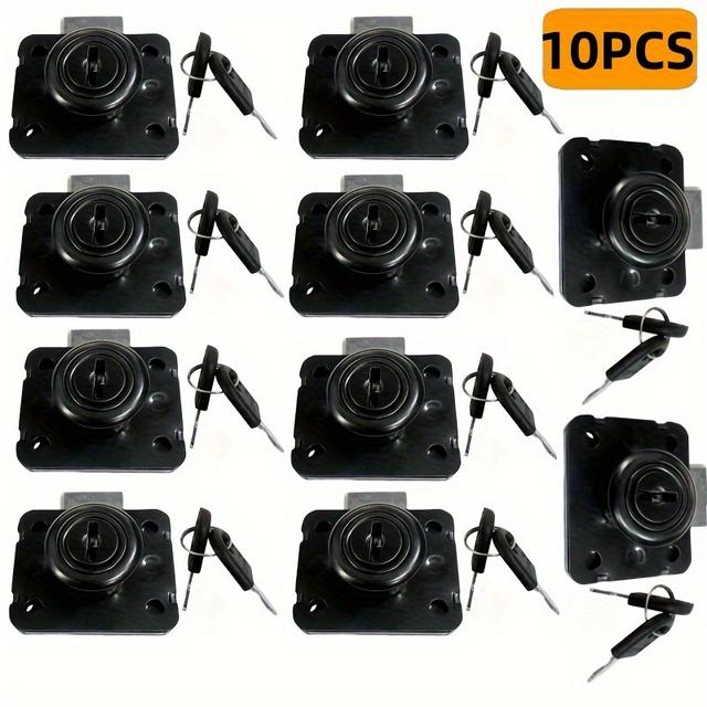 TEMU Set Of 10 Drawer Locks Designed For Securing Doors, Cabinets, Mailboxes, And Lockers, Complete With Keys For