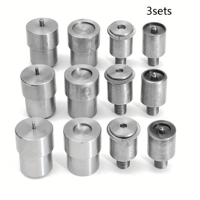 TEMU Set Of 3, 4 Pieces Of Silvery Stainless Steel , Mold Set Manual Pressing Machine Parts, Suitable For 655/633/831 Buckles.