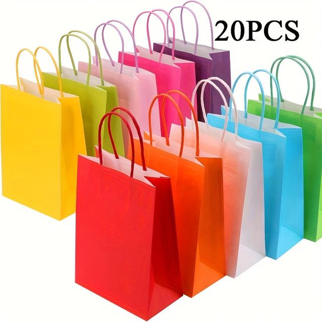 TEMU Geschenk für Sie/Ihn 20 Stück Papier Partybeutel Geschenktüten, mit Griffen, für Feiern, Geburtstag, Halloween, Weihnachten