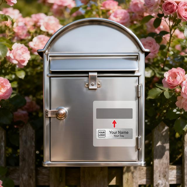 TEMU Personalized Laser-engravable Stainless Steel Mailbox Nameplate With Adhesive Backing - Outdoor Mailbox Sign Suitable For House Numbers, Durable Metal Address Plaque