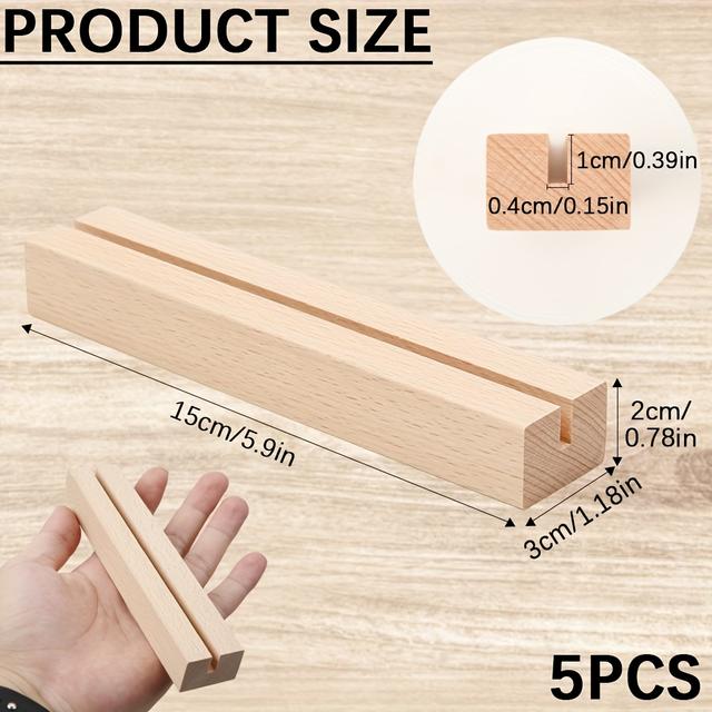 TEMU 5pcs Wooden Display Stands, Minimalist Desk Decor For Home, Office, Or Gift