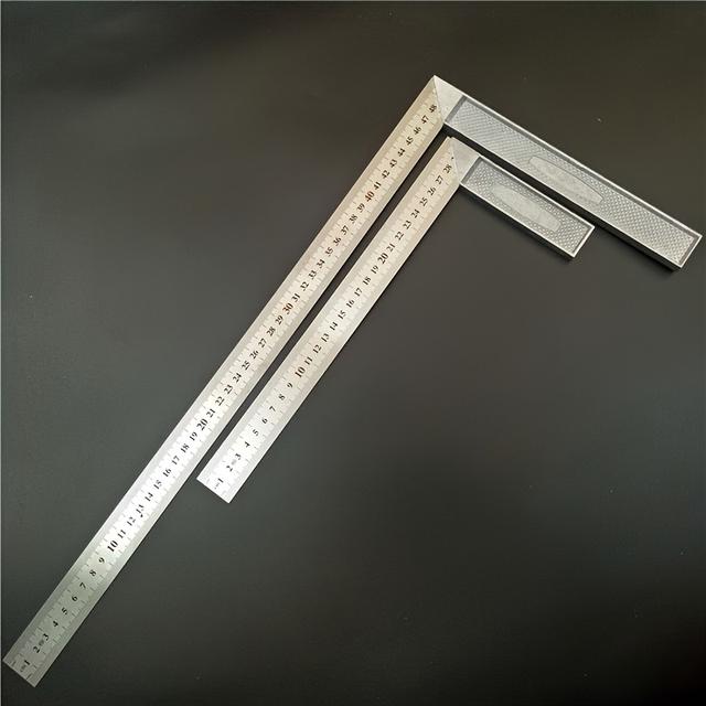 TEMU 90度角度定規 2点セット 高耐久金属製 300°/500°角度 木工用L型定規 コーナー定規 幅広ベース直角定規板