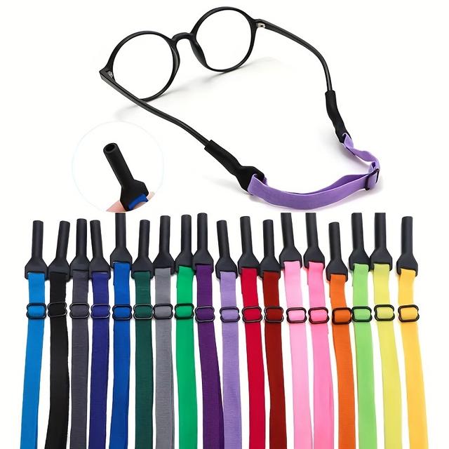 TEMU 5pcs Colorful Elastic Glasses Straps - Durable, Non-slip Eyewear Retainers For