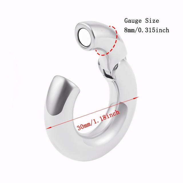 TEMU A Stainless Steel Cast Round Ear Expander For, Featuring A Easy And Stylish Design Suitable For Everyday Wear, Body Piercings, And Versatile Jewelry Including Circular Earrings And Nose Rings