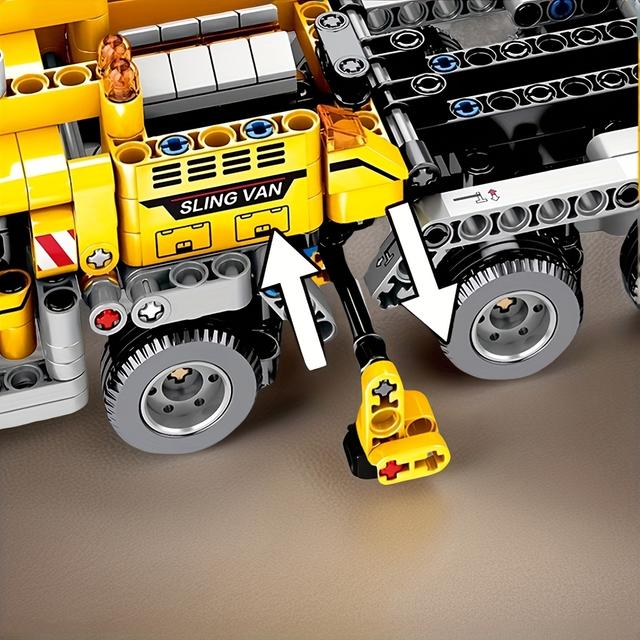 TEMU 1010-teiliges Gelbes Baufahrzeug- – Gabelstapler und Bagger, -Set für Erwachsene, als Weihnachts-, Halloween- oder Geburtstagsgeschenk, Transport-Thema