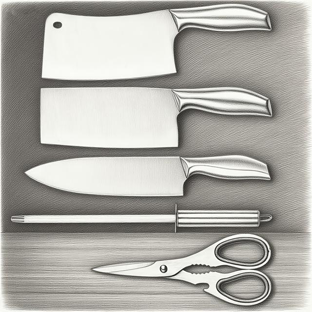 TEMU 5点セット 骨切り包丁、野菜ナイフ、スライシングナイフ、研ぎ器、キッチンはさみ付き 高品質素材使用 厳選材料 ローカル配送対応 厚手刃の骨切り包丁