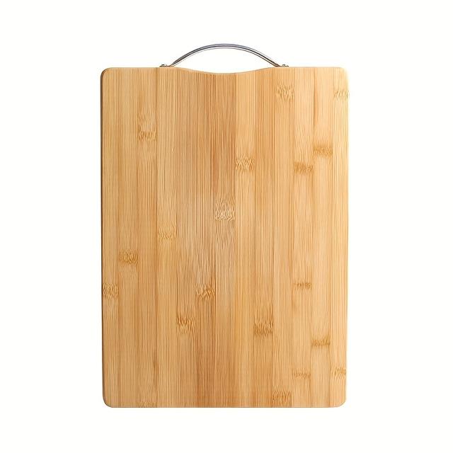 TEMU Medium Bamboo Cutting Board With Handle - Wood-grain , & , Easy-, Durable Bamboo Board For Fruits, Vegetables, Meat Prep ( Bamboo)
