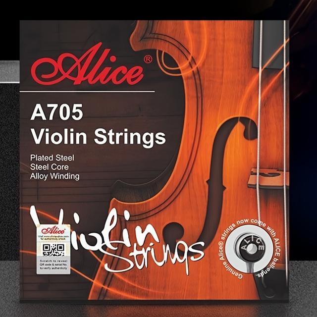 TEMU أوتار الكمان الاحترافية A705، مجموعة من الأسلاك المصنوعة من الفولاذ المغطى باللون ، نواة من الفولاذ عالي الكربون، لفة من الألومنيوم والمغنيسيوم، لفة من سبائك الكروم، صوت مشرق وأنيق