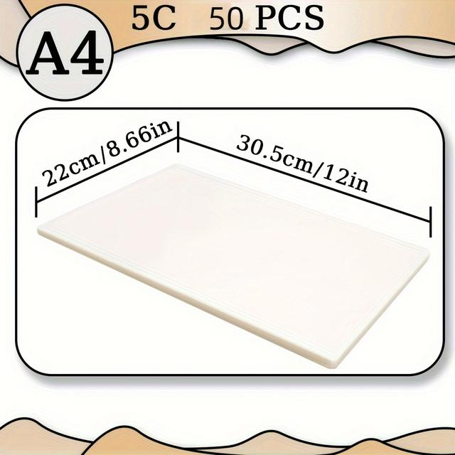 TEMU Gdgdsy 50pcs A4 Laminating Pouches, For Laminator, Clear, Letter Size, Office, Photos And Files