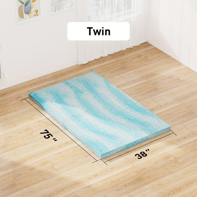 TEMU 3 Inches/ 2 Inches Memory Foam Mattress Topper, Ventilated Mattress Topper, Cooling Mattress Pad, Gel Premium Memory Foam Mattress Pad