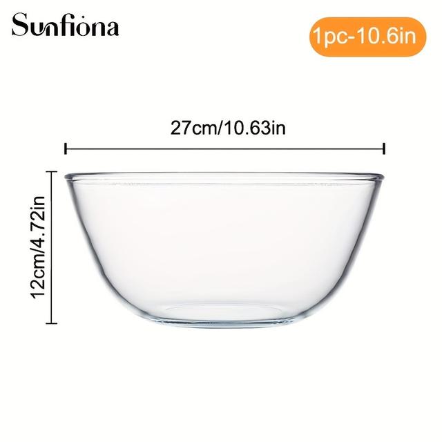 TEMU Sunfiona 1 de mezcla transparente, ideal para hornear, mide 9.9/10.6 pulgadas, perfecto para la fermentación del pan, servir frutas y utensilios de cocina para hornear