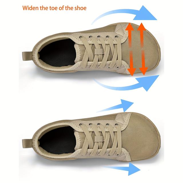 TEMU Women's & Men's Wide Width Sneakers - Breathable Low-top Sneakers With Arch & Cushioned Insole, Wide Width Design For Running, Walking