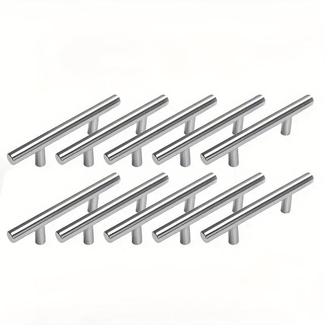 TEMU 10 Pack | Brushed Nickel Cabinet Pulls - 5" Length 3" Hole Center, Stainless Steel Handles For Home & Kitchen Drawer Pulls, Cabinet Handle/cabinet Doors, Hardware.
