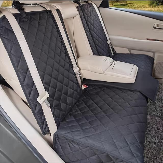 TEMU Seat Covers Designed For Back Seats, Durable And Scratch-resistant, Protecting Pets From Fur And Mud, Washable, And Compatible With Car Armrests.