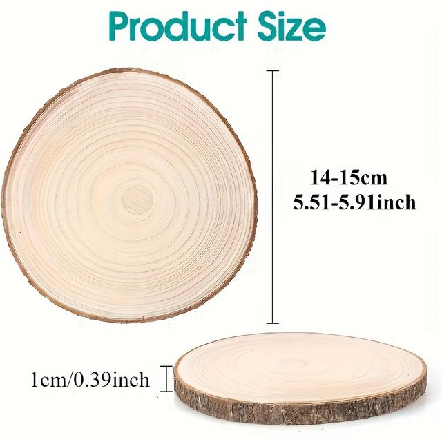 TEMU 8pcs Large Wood Slices 5.51-5.91" - Diy Crafts, Rustic Wedding Centerpieces & Art Projects