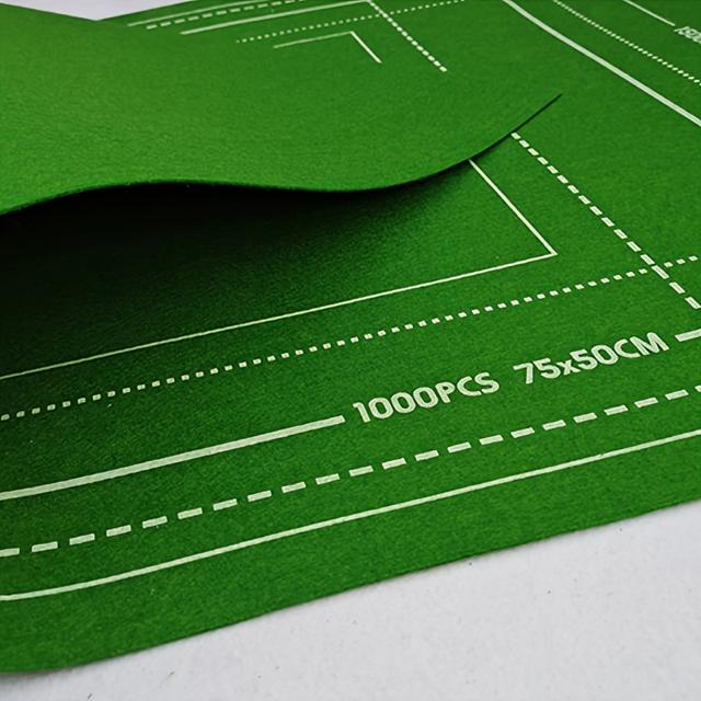 TEMU Groene puzzelmat voor 1500 stukken, 1,5 mm , groot, draagbaar, antislip, geschikt voor volwassenen, kan opgerold worden