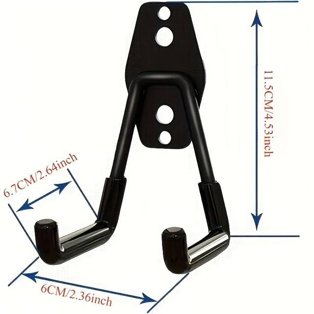 TEMU 6 Stück Schwerlast-Garagenhaken, Stahl-Aufbewahrungshalter für die Wand - Organisiert Fahrräder, Elektrowerkzeuge und Mehr