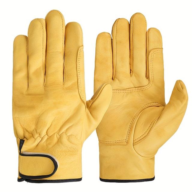 TEMU Durable Faux Leather Work Gloves For Workers, Sports, Motorcycle Riding, Welding, And Safety Protection.