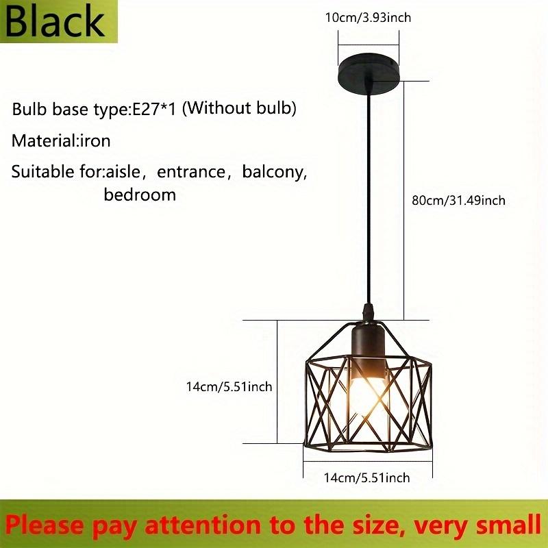 TEMU 1pc Modern Wrought Iron E27 Hanging Pendant Lamp, Bedroom Headboard, Hallway, Balcony Entrance, Kitchen, Dining Room, Staircase, Halloween And Christmas Lighting Fixtures (without Light Bulbs)