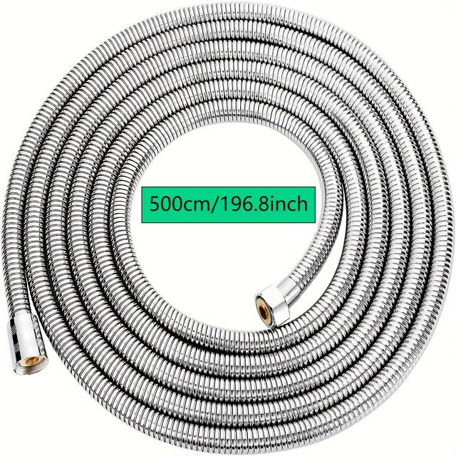 TEMU 1ks/196,8palcová prodloužená sprchová hadice, konektorová hadice pro ruční sprchu do koupelny, pro vnitřní a venkovní použití, nerezová zesílená hadice proti zamotání