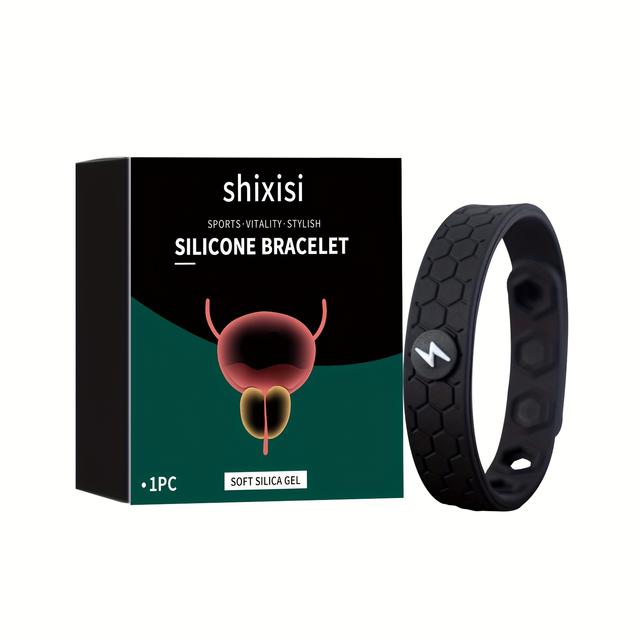 TEMU Silicone Fashion Bracelet, Adjustable Size, Versatile, 1pc