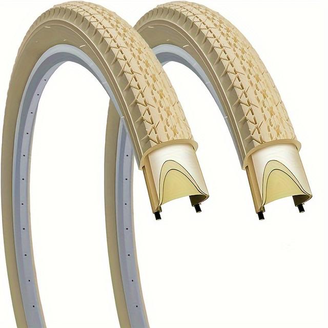 TEMU . oder 2 Stk. 26"x2.125" Mountainbike-Reifen Faltbare Creme- Fahrradreifen für Stadtverkehr und Stadtboden