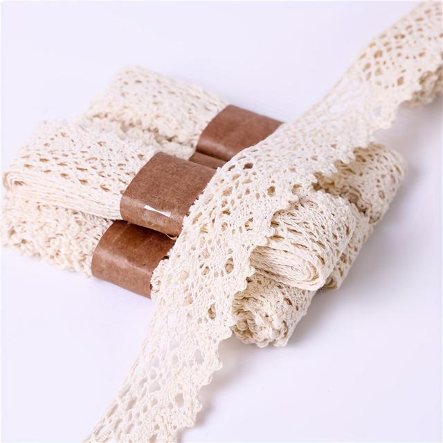 TEMU 5 csomag pamut csipke szalag, 2 yard mindegyik, vintage stílusú díszítés saját készítésű projektekhez, scrapbookhoz, esküvői dekorációkhoz