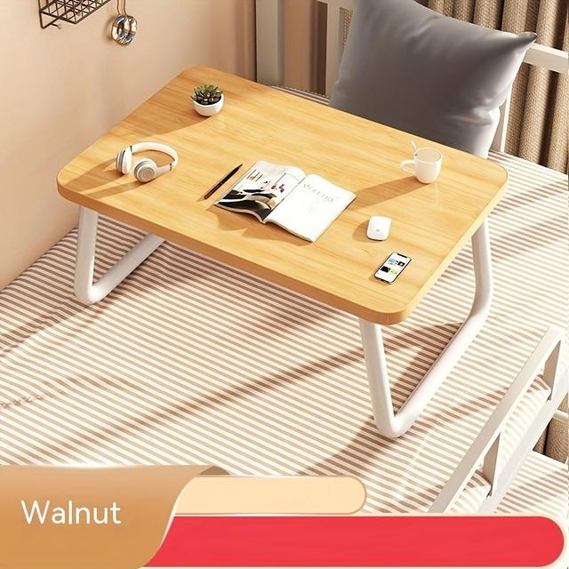 TEMU Multifunctional Folding Table For Bed, Study, Laptop Desk, Portable And Foldable For Office, Bedroom, Living Room, Outdoor Use - Versatile Table With Stabilizing Legs