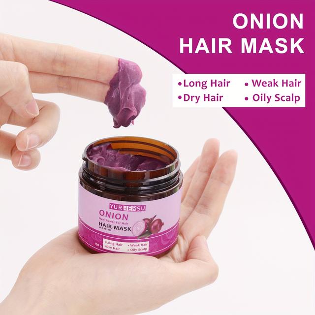 TEMU Onion Extract Hair Mask, Damaged Hair, Breakage Hair, Split Hair, , 5x Stronger Hair, No Wash Needed, Dry & Hair, For Men/women
