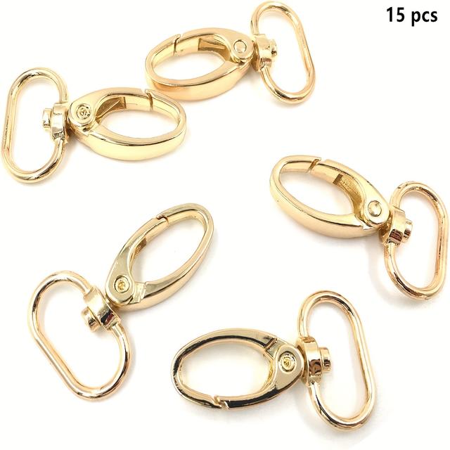 TEMU 5/15/20pcs 1 Inch (. 2.5cm) Inner Diameter Oval Ring Lobster Clasp Rotating Spring Hook For Shoulder Strap Bag Wallet, Fashionable Clip, Lobster Clasp, Rotating Spring Hook, For Wallet Making