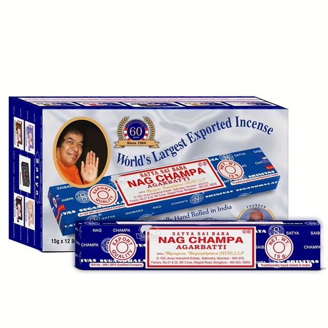 TEMU Nag Incense 15g X, Wood, Blue, 12 Pack = 144 Sticks