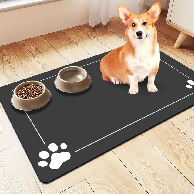 TEMU Futtermatte für Haustiere mit Schutz gegen Verschütten, Fressnapfschale für Hunde Katzen zur Bodensicherheit – Fleckenresistent & schnell trocknendes Zubehör