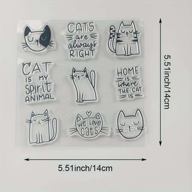TEMU Adorables sellos transparentes de gatos para manualidades, perfectos para álbumes de recortes, de tarjetas y decoración de álbumes