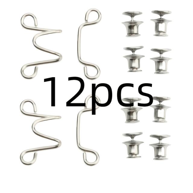 TEMU Набір з 12 штук сріблястих безшовних імітаційних джинсових поясів-сінічерів - Регульована металева пряжка для жіночих штанів із кнопкою-кліпсою на талії, міцний та