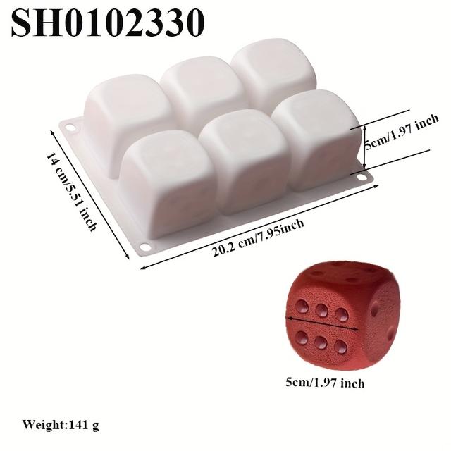 TEMU 6-Fach Große Würfel Silikonform für DIY- - Perfekt für , Schokolade & Süßigkeiten - Ideales Küchenhelfer für Feiertage wie Weihnachten, Ostern, Valentinstag & Thanksgiving