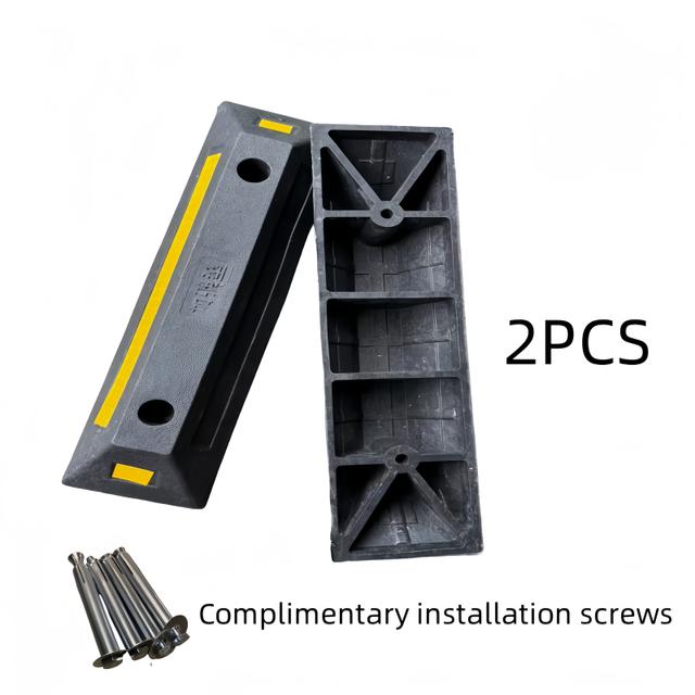 TEMU 2 Parking Wheel Stops, Vehicle Tire Positioners, Suitable For Home, Shopping Malls, Residential , Outdoor Public Garage Parking Spaces.complimentary Installation Screws