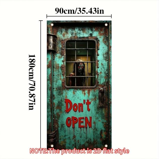 TEMU 2d Flat - 2d Door Banner, Single Piece, Halloween Celebration Backdrop, Suitable For Home, Garden, Yard, Indoor/outdoor Use, Decor, , Thanksgiving, Birthdays, And Weddings.