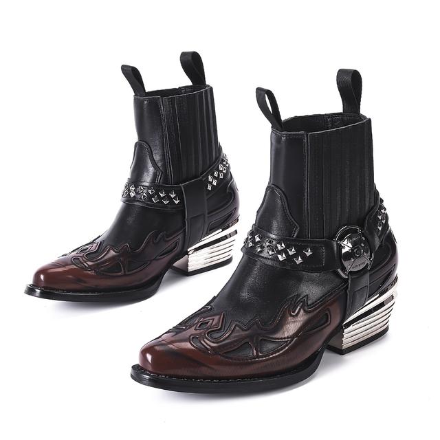 TEMU Western-Cowboy-Stiefel Knöchelstiefel - Neuer Trendiger Frühling/Herbst Vintage-Stil Große Größe Niedrige Knöchelstiefel Damenschuhe