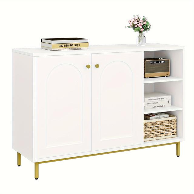 TEMU Bathroom Storage Cabinet, Bathroom Floor Cabinet With 3 Open Adjustable Shelves And 2 Doors, Freestanding Bathroom Storage Unit For Living Room, Kitchen