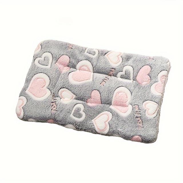 TEMU Pet Blanket Premium Plush Fleece Mat Soft Warm Pad Suitable For Dogs And Cats Small Size Animal Gray Big Heart