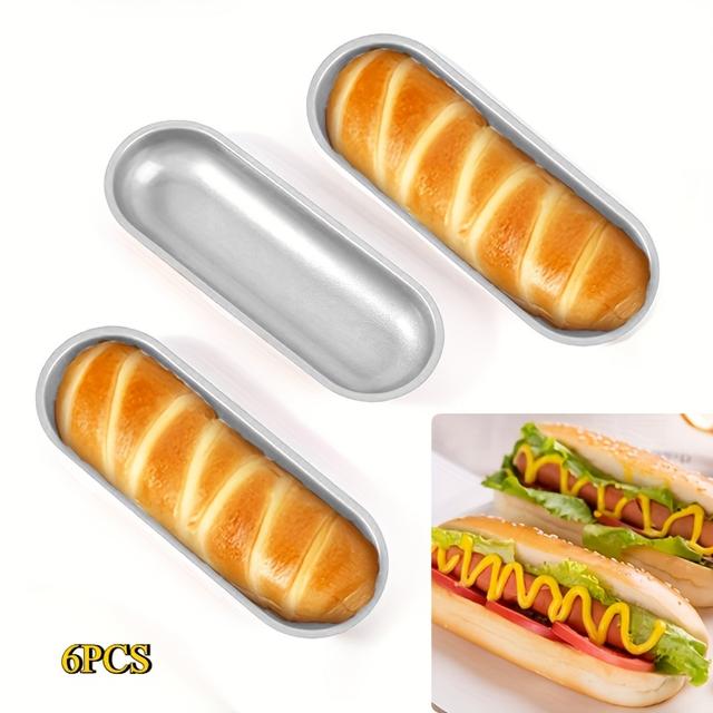TEMU 6pcs Bread Plate Sets, Non Stick Hot Dog Shaped Bread And Cake Baking Molds, Baking Plate Set, Suitable For Entertaining Sushi Snacks, Most Suitable For Christmas