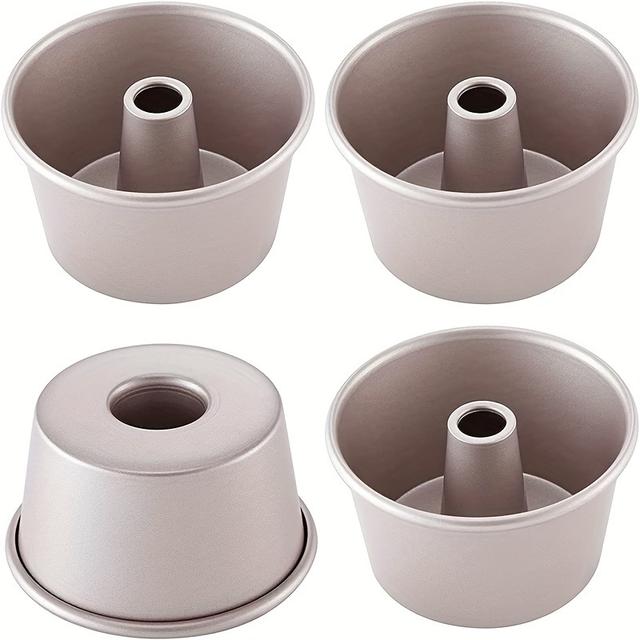 TEMU 4pcs, Fluted Tube Cake Pans, 3.5 Inch Small Baking Cake Mold, Baking Pans, Oven Accessories, Baking Tools, Kitchen Gadgets, Kitchen Accessories