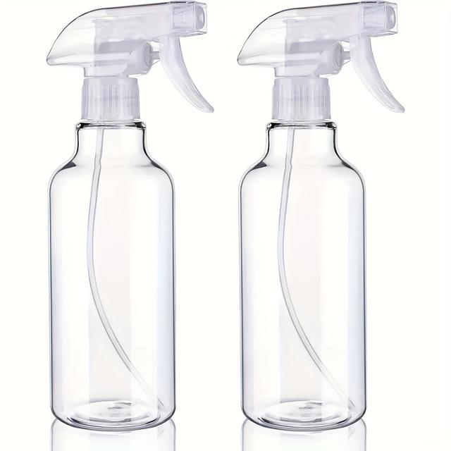 TEMU 2-pack Heavy-duty Clear Plastic Spray Bottles, 16.9oz - Bps-free, Reflective Design For Spraying, Cleaning Solutions, Essential Oils & Hair Care Products