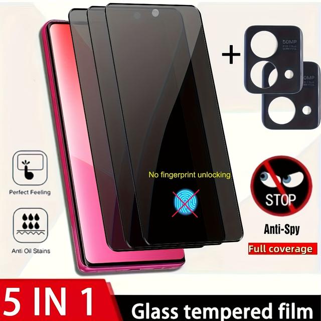 TEMU [3+2] 3 قطع واقي شاشة الخصوصية + 2 واقيات عدسة الكاميرا، لهاتف MOTO 30 30 Fusion S30 Pro X30 50 Ultra 50 Pro 50 40 Neo 40 فيلم حماية شاشة الهاتف