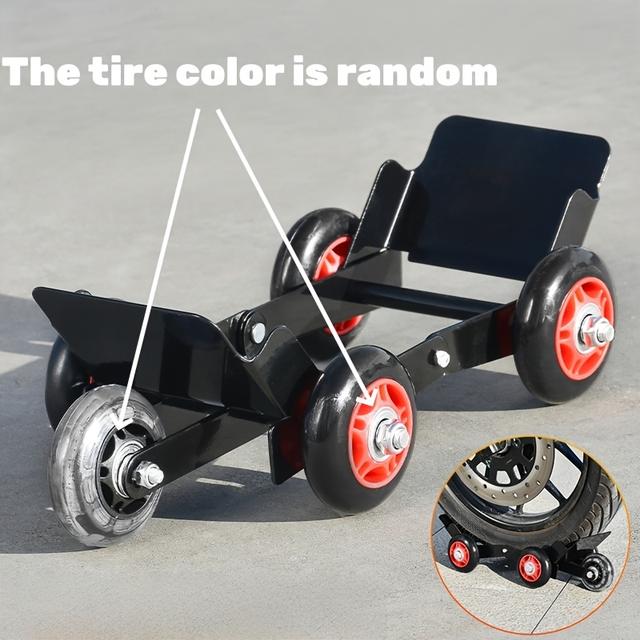 TEMU Motorcycle Tire Auxiliary Wheels, Free Towing Auxiliary Wheels, Easy And Effortless, Foldable, , Suitable For Motorcycles And Electric Bikes With Flat Tires